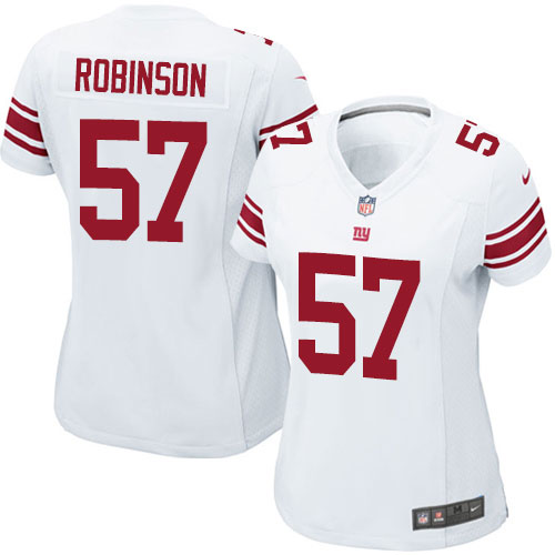 Women's Elite Keenan Robinson Nike Jersey White Road - #57 NFL New York Giants